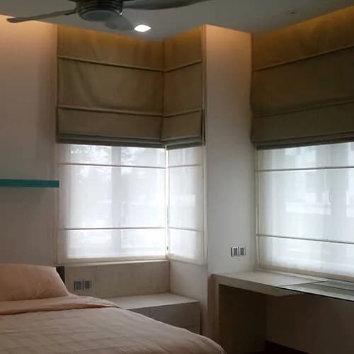 Custom Double Roman Blinds